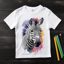  Zebra póló (Gyerek)(Színes) gyerek póló