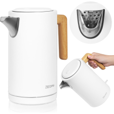 ZEEGMA Vízforraló 1,7L 2200W - Fehér / Fa (ZEEGMA KETLEE WHITE WOOD) vízforraló és teáskanna