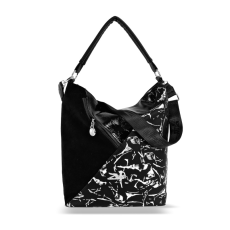  Zellia Női Válltáska 17008 Fekete – Leaf-Velúr-Lakk –