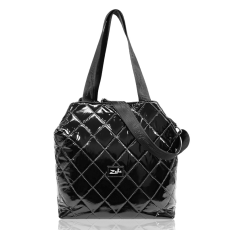  Zellia Női Válltáska 21032 Fekete Lakk – Steppelt –