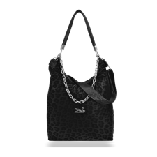  Zellia Női Válltáska 25087 Fekete – Párduc Minta – kézitáska és bőrönd