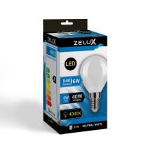 Zelux Led Mini Globe G45 6W E14 4000K Mini Gömb izzó