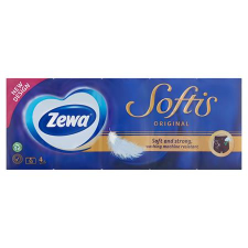 ZEWA Papír zsebkendő, 4 rétegű, 10x9 db, zewa "softis", classic 53717 papírárú, csomagoló és tárolóeszköz