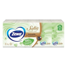 ZEWA Papírzsebkendő ZEWA Softis Natural Soft 4 rétegű 10x9 darabos higiéniai papíráru