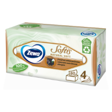 ZEWA Softis Natural Soft dobozos papír zsebkendő 4 rétegű 80 db higiéniai papíráru