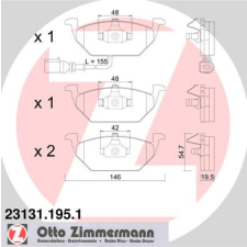 Zimmermann 23131.195.1 első fékbetét készlet Skoda Octavia II modellekhez autóalkatrész