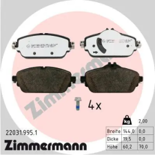 Zimmermann fékbetétkészlet, tárcsafék 22031.995.1 fékbetét