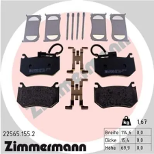 Zimmermann fékbetétkészlet, tárcsafék 22565.155.2 fékbetét