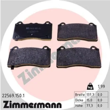 Zimmermann fékbetétkészlet, tárcsafék 22569.150.1 autóalkatrész