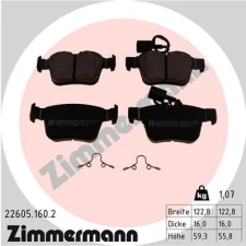 Zimmermann fékbetétkészlet, tárcsafék 22605.160.2 fékbetét