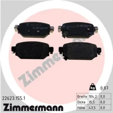 Zimmermann fékbetétkészlet, tárcsafék 22623.155.1 autóalkatrész