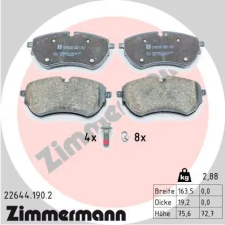 Zimmermann fékbetétkészlet, tárcsafék 22644.190.2 autóalkatrész