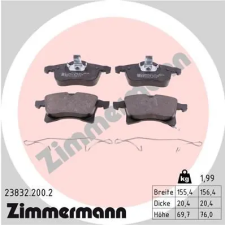 Zimmermann fékbetétkészlet, tárcsafék 23832.200.2 autóalkatrész