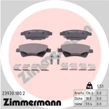 Zimmermann fékbetétkészlet, tárcsafék 23930.180.2 autóalkatrész