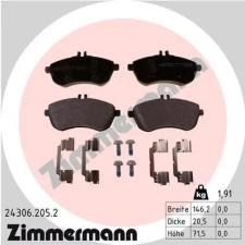 Zimmermann fékbetétkészlet, tárcsafék 24306.205.2 autóalkatrész