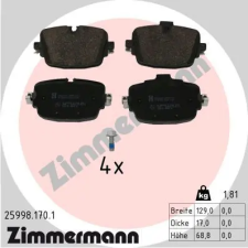 Zimmermann fékbetétkészlet, tárcsafék 25998.170.1 autóalkatrész