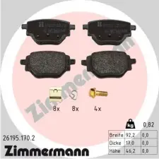Zimmermann fékbetétkészlet, tárcsafék 26195.170.2 autóalkatrész