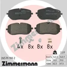 Zimmermann fékbetétkészlet, tárcsafék 26579.190.2 autóalkatrész