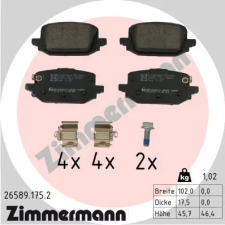 Zimmermann fékbetétkészlet, tárcsafék 26589.175.2 autóalkatrész