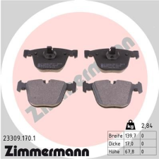 Zimmermann fékbetétkészlet, tárcsafék ZIMMERMANN 23309.170.1 autóalkatrész