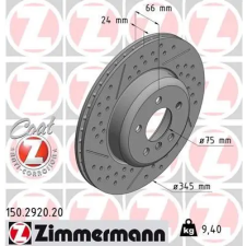 Zimmermann féktárcsa 150.2920.20 autóalkatrész