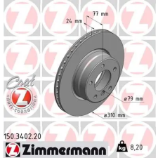 Zimmermann féktárcsa 150.3402.20 autóalkatrész