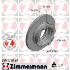 Zimmermann féktárcsa 250.1358.20 autóalkatrész