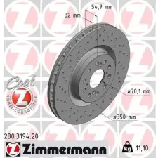 Zimmermann féktárcsa 280.3194.20 autóalkatrész