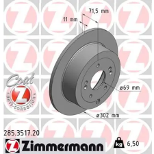 Zimmermann féktárcsa 285.3517.20 autóalkatrész