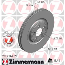 Zimmermann féktárcsa 290.2264.20 autóalkatrész
