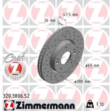 Zimmermann féktárcsa 320.3806.52 autóalkatrész