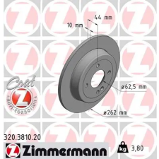 Zimmermann féktárcsa 320.3810.20 autóalkatrész