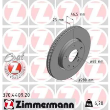 Zimmermann féktárcsa 370.4409.20 autóalkatrész
