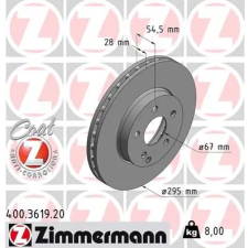 Zimmermann féktárcsa 400.3619.20 autóalkatrész