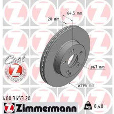Zimmermann féktárcsa 400.3653.20 autóalkatrész