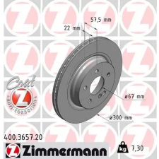 Zimmermann féktárcsa 400.3657.20 autóalkatrész