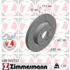 Zimmermann féktárcsa 400.3657.52 autóalkatrész