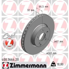 Zimmermann féktárcsa 400.3664.20 autóalkatrész