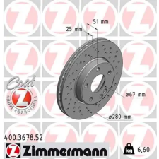 Zimmermann féktárcsa 400.3678.52 autóalkatrész