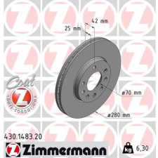 Zimmermann féktárcsa 430.1483.20 autóalkatrész