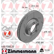 Zimmermann féktárcsa 460.1580.20 autóalkatrész