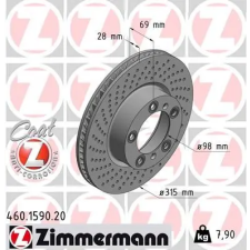 Zimmermann féktárcsa 460.1590.20 autóalkatrész