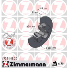 Zimmermann féktárcsa 470.5408.20 autóalkatrész