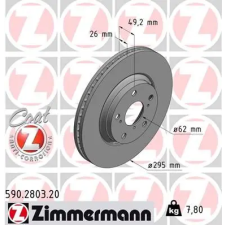 Zimmermann féktárcsa 590.2803.20 autóalkatrész