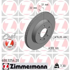 Zimmermann féktárcsa 600.3254.20 autóalkatrész
