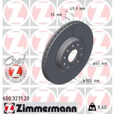 Zimmermann féktárcsa 600.3271.20 autóalkatrész