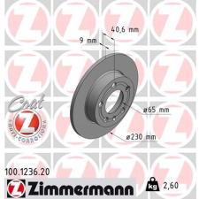 Zimmermann féktárcsa ZIMMERMANN 100.1236.20 féktárcsa