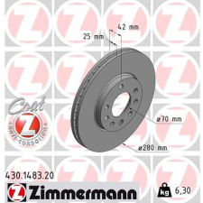 Zimmermann féktárcsa ZIMMERMANN 430.1483.20 féktárcsa