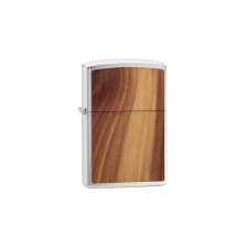 Zippo 29900 Zippo öngyújtó, ezüst színű alapon, lézer vágott fa rátét -WOODCHUCK konyhai eszköz