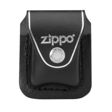Zippo öngyújtótartó, fekete bőrből, övre csatolható, kapoccsal zárható öngyújtó